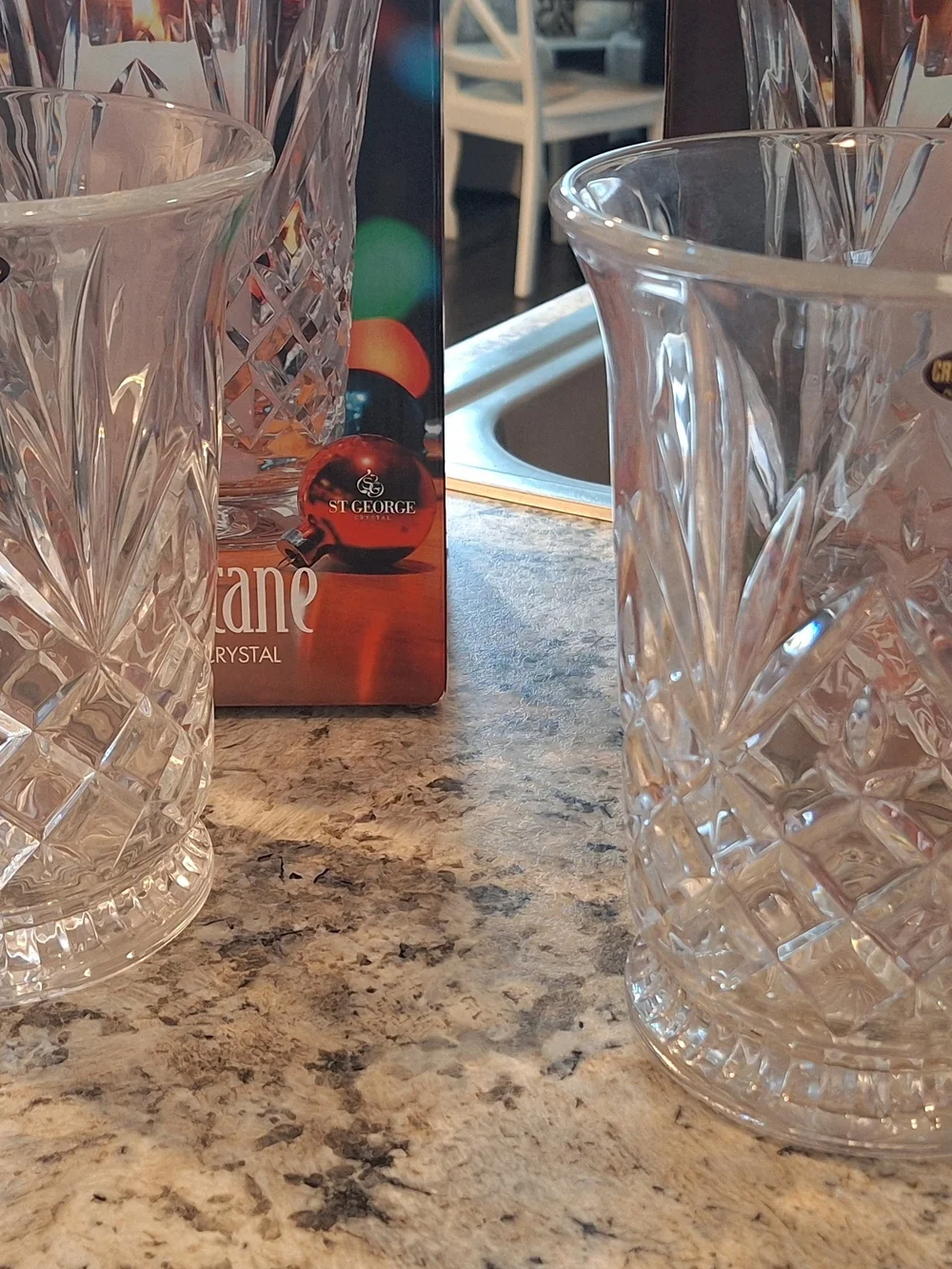St. George Hurricane Fine Lead Crystal Vase Set Of Two